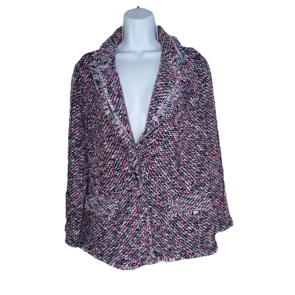 Chicos Cool-Toned Structured Notched-Collar Cardigan Jacket Size 2P US PL